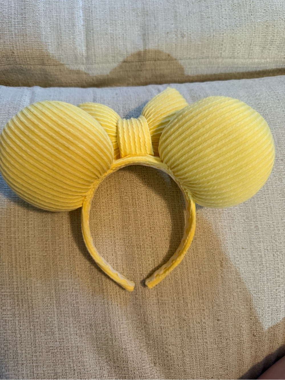 Disney Yellow Corduroy Minnie Mouse Ear Headband with Bow - Picture 2 of 2